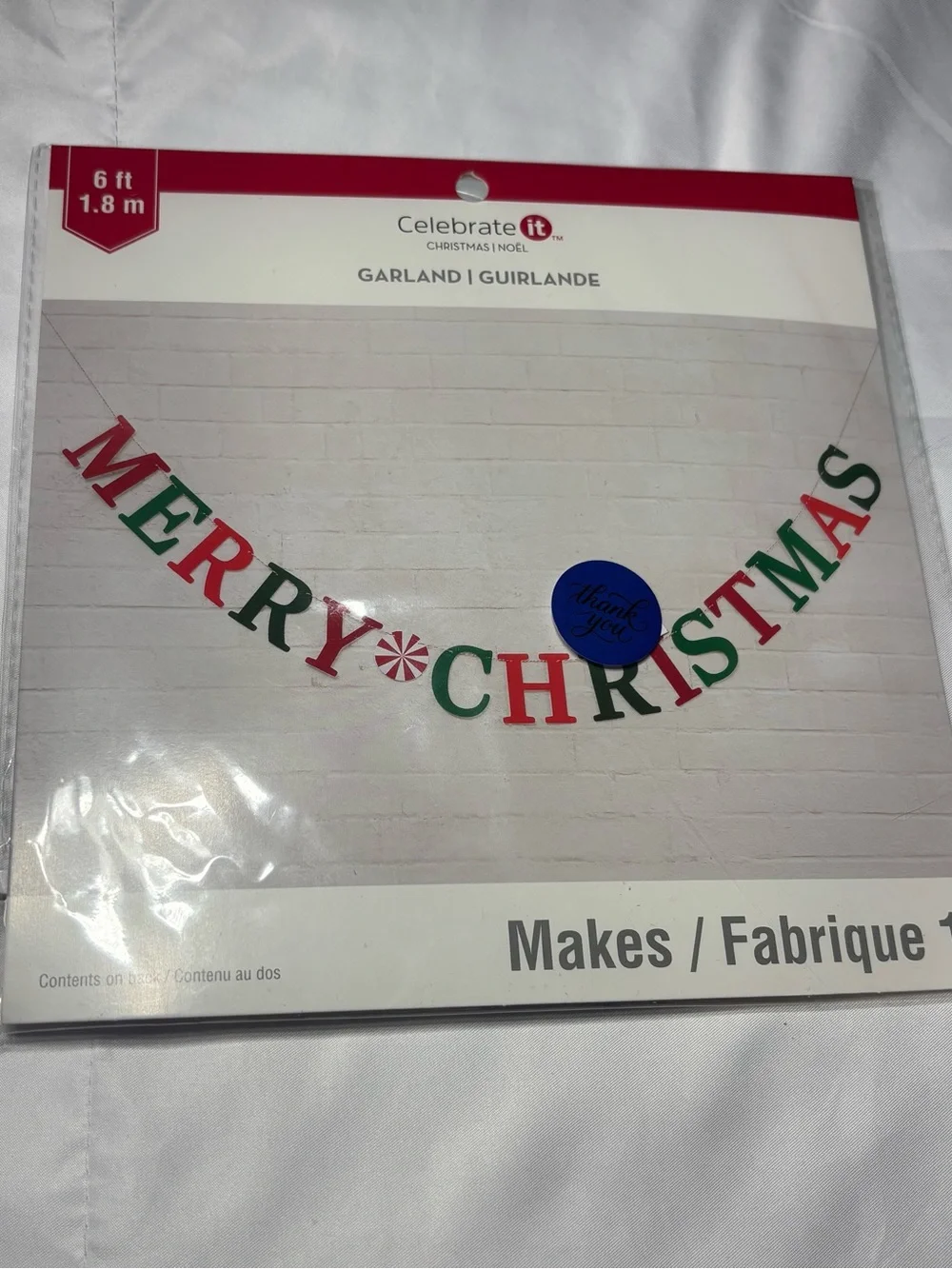New Celebrate It Holiday 'Merry Christmas' Garland in Red & Green